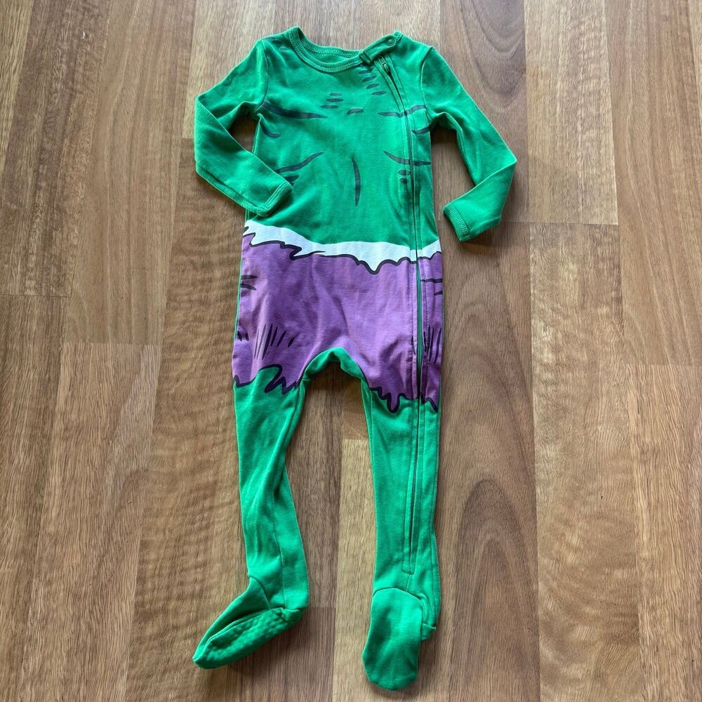 MARVEL HULK FOOTIE zip up pajamas
